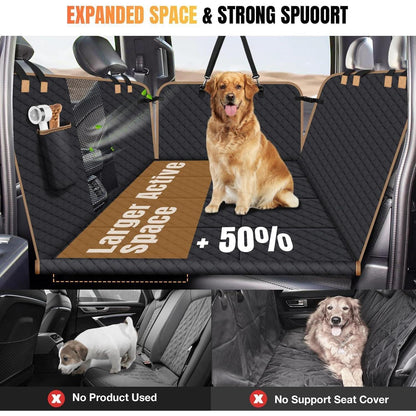 Hundedecke Auto Rückbank Fester Boden – XL, Schwarz