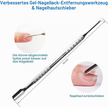 Maniküre-Set Edelstahl | Gel-Lackentferner & Nagelhautschieber