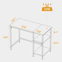 100cm Weißer Eck-PC-Schreibtisch mit Ablagen