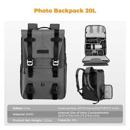 Kamerarucksack 20L mit Laptopfach für Fotografen & Drohnen