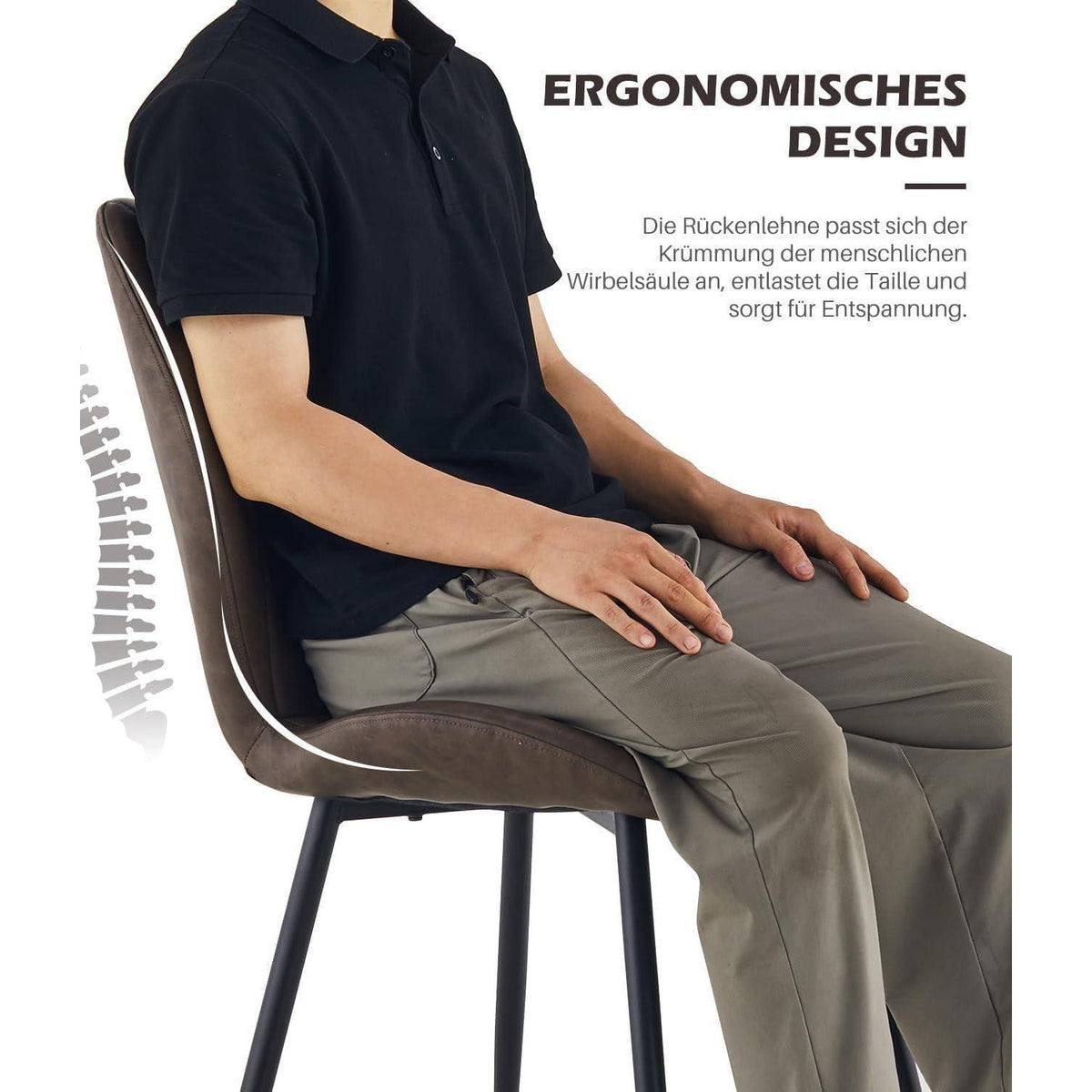 Esszimmerstühle 6er Set Braun – Komfort & Stil in Lederoptik