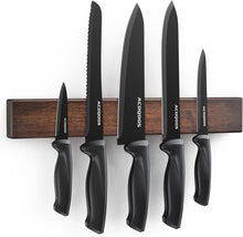 Magnetleiste Messer Set inkl. Bonus-Messer, Holz Magnetisch 38cm
