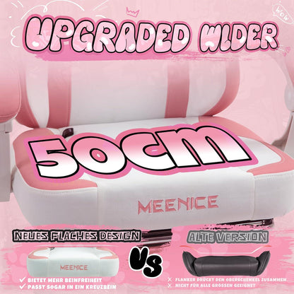 MEENICE Ergonomischer Gaming Stuhl Pink mit Katzenpfote & Lendenkissen