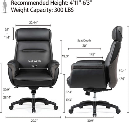 EUREKA ERGONOMIC Chefsessel Bürostuhl verstellbar