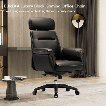 EUREKA ERGONOMIC Chefsessel Bürostuhl 130° Neigung Höhenverstellbar Schwarz