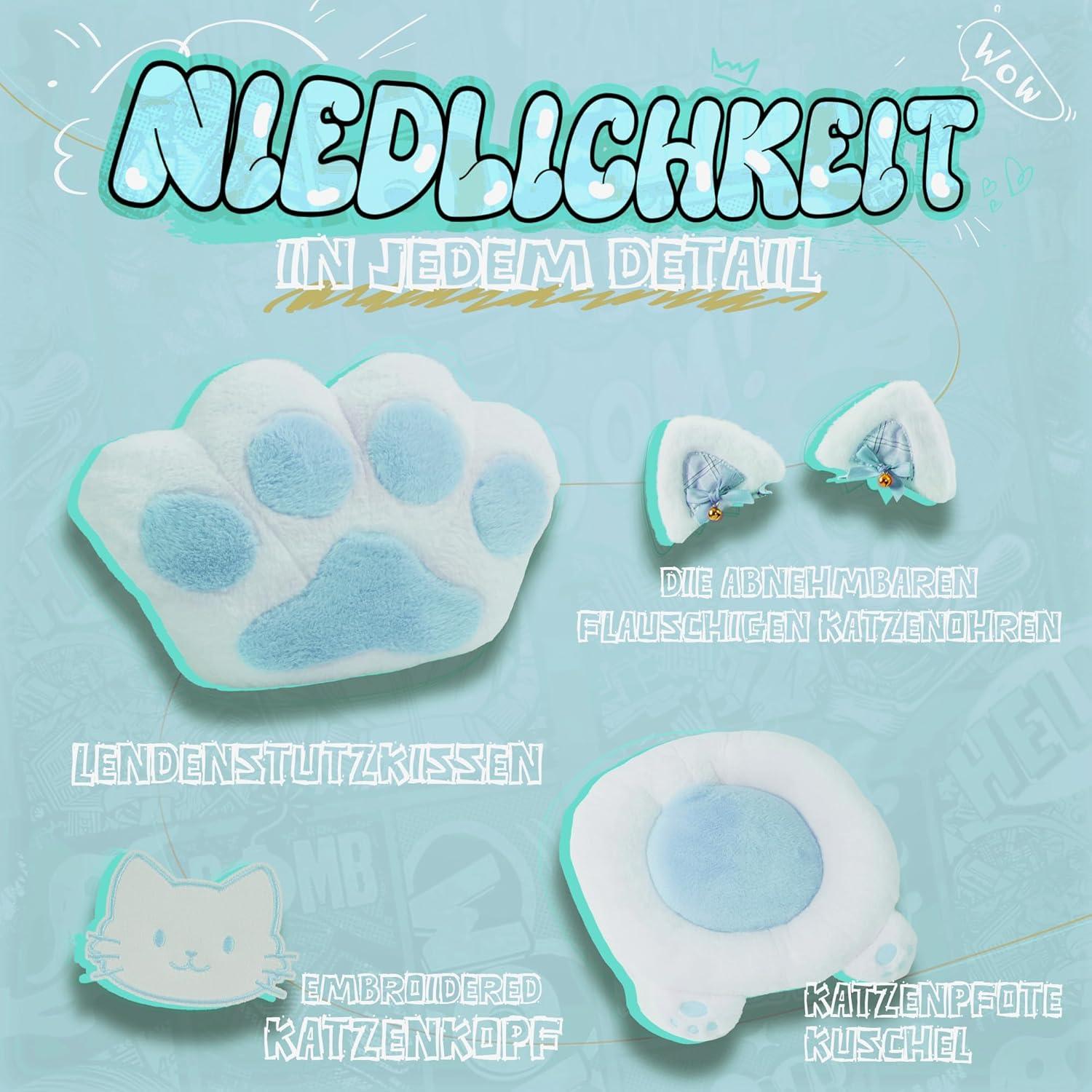 MEENICE Cute Gaming Stuhl mit Katzenpfote