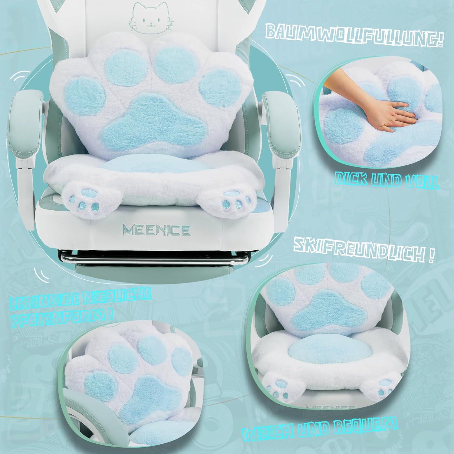 Ergonomischer Gaming-Stuhl mit Katzenpfote und