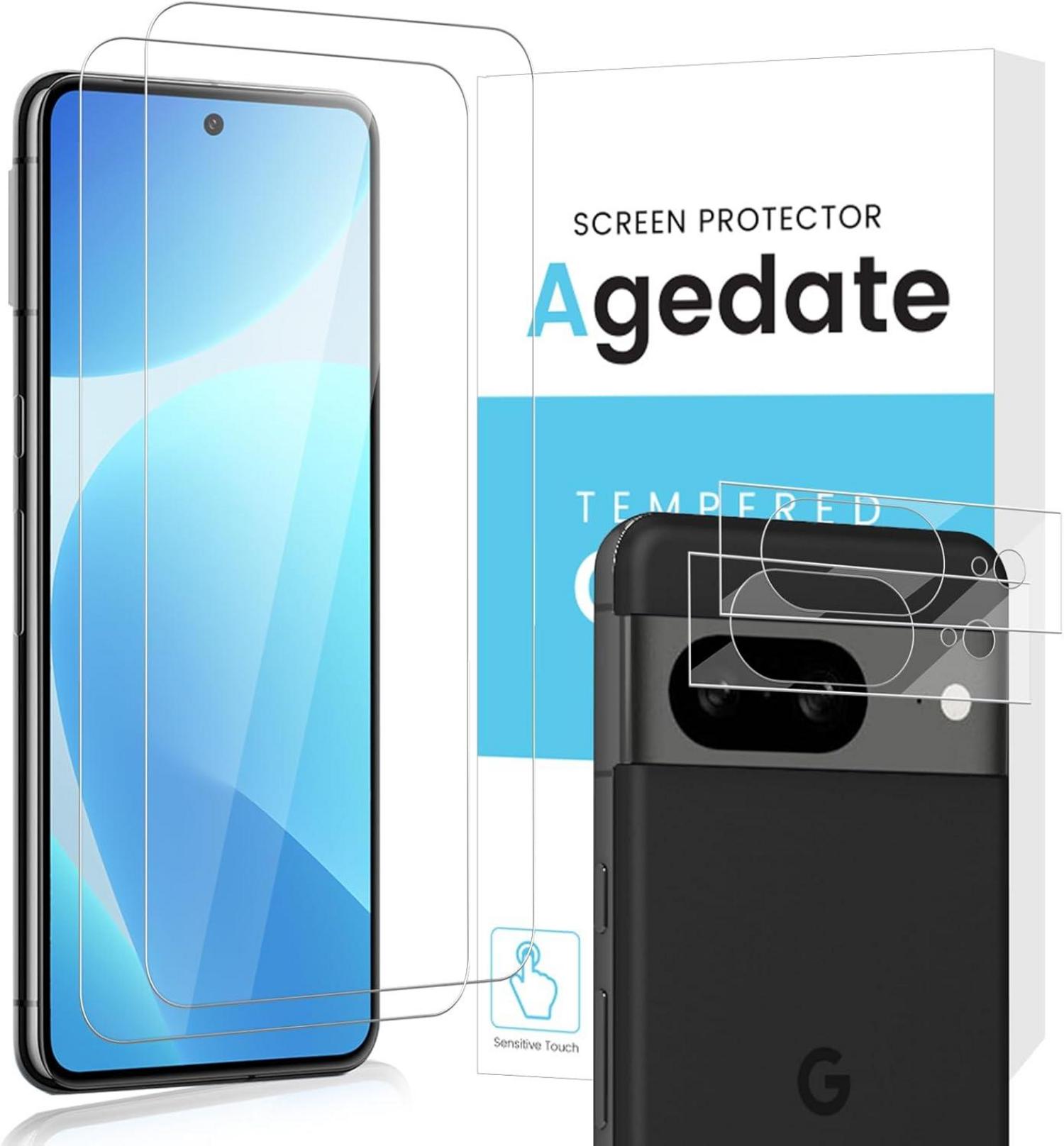 Google Pixel 8 Panzerglasfolie 2er Set Kameraschutz Blasenfrei 9H