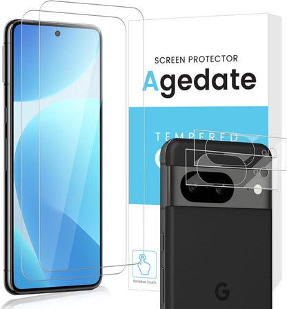 Google Pixel 8 Panzerglasfolie 2er Set Kameraschutz Blasenfrei 9H