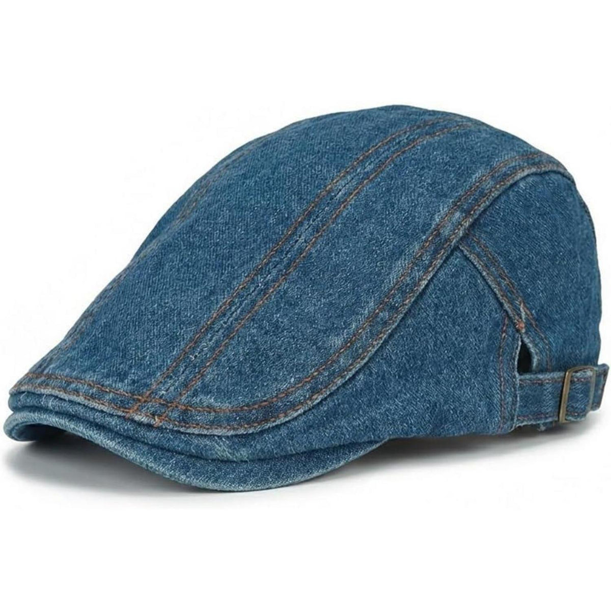 Herren Denim Flatcap - Verstellbare Schiebermütze in Hellblau