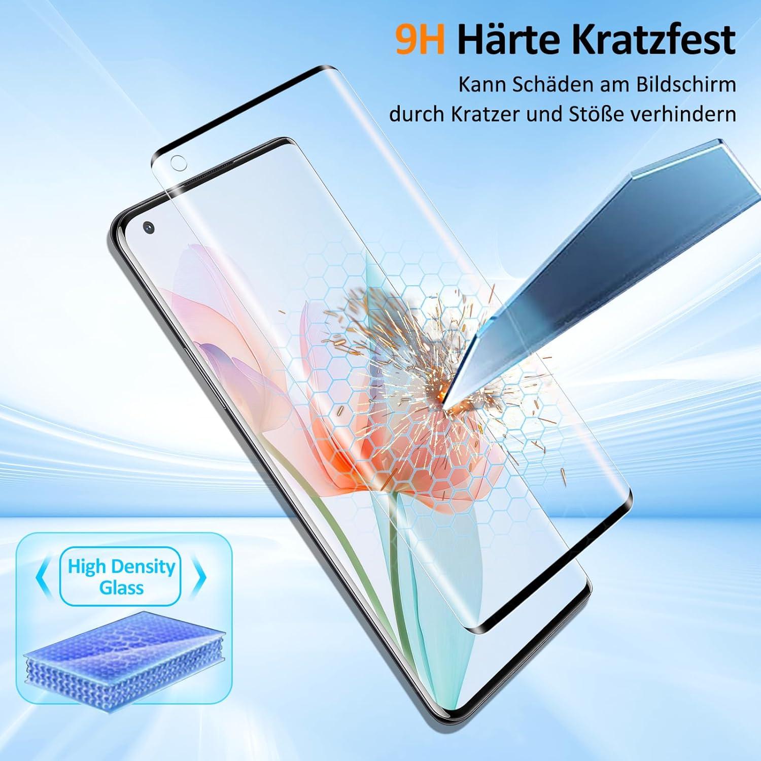 Agedate Panzerglas OnePlus 8 Pro Schutzfolie 2 Stück Gehärtetem Glas Displayschutz