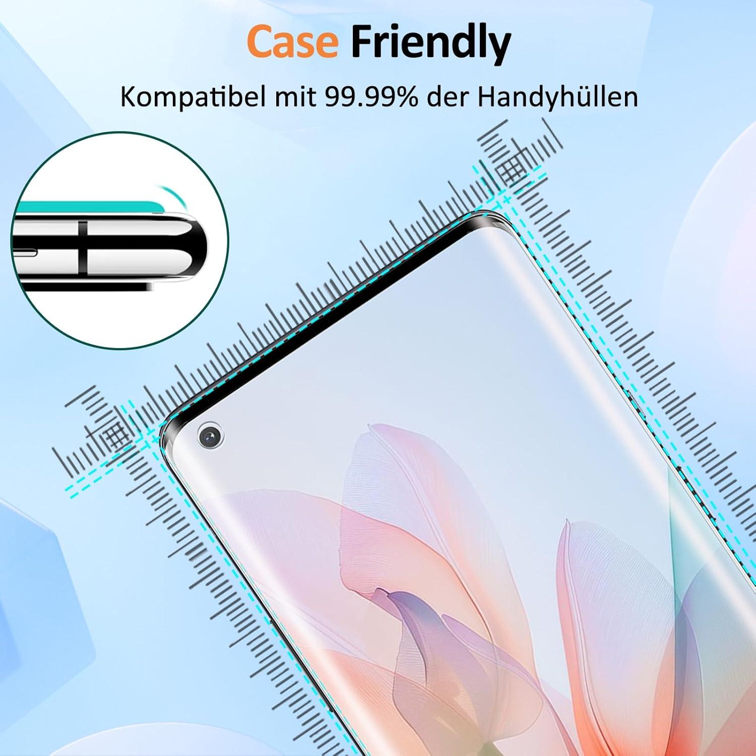 Agedate Panzerglas OnePlus 8 Pro Schutzfolie 2 Stück Gehärtetem Glas Displayschutz