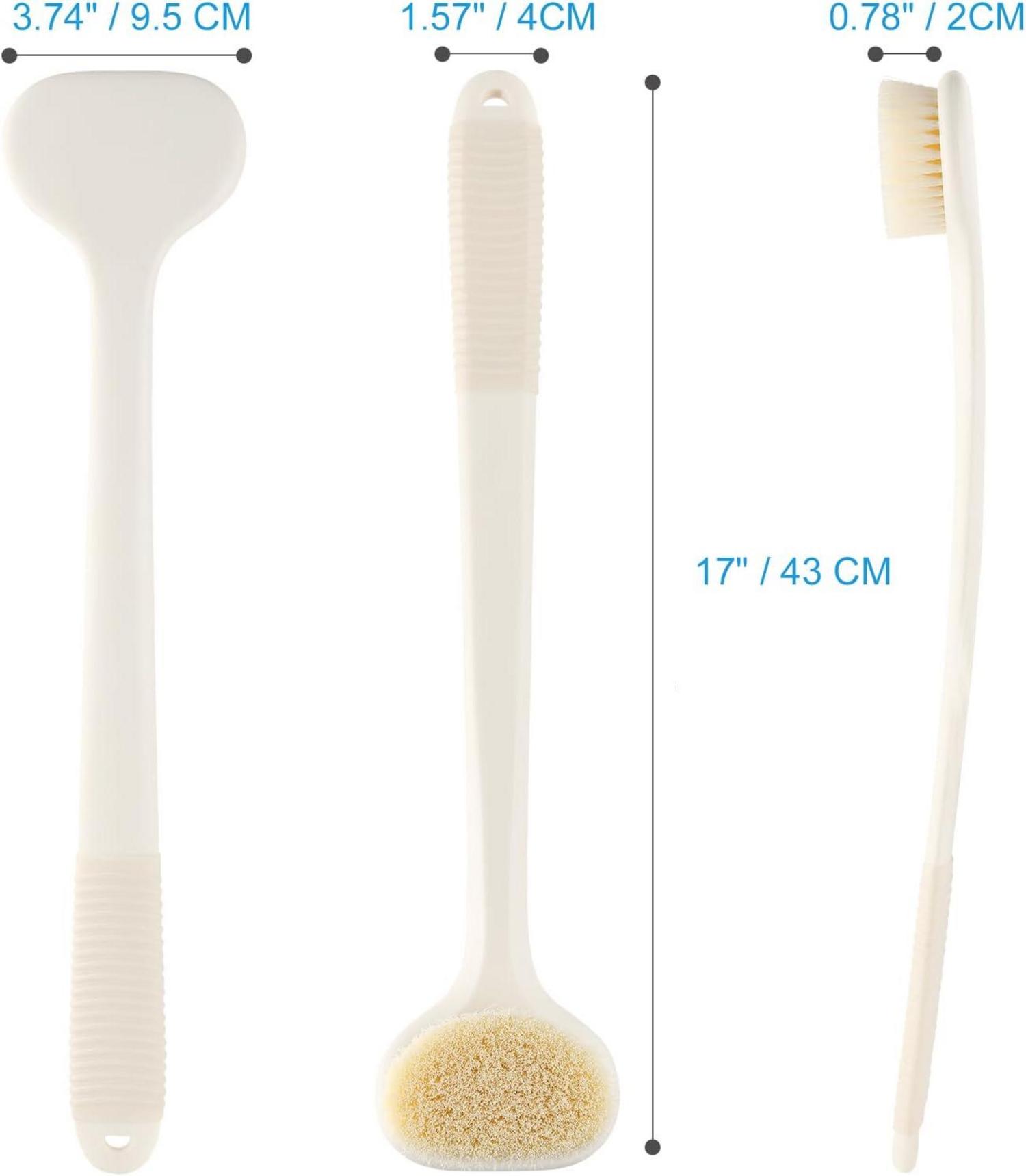 Rückenbürste mit 43 cm Anti-Rutsch-Griff für Dusche, Nass- und