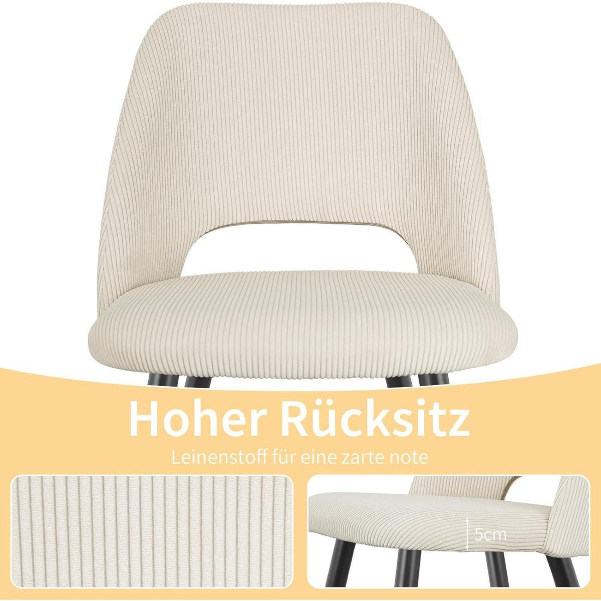 Esszimmerstühle 4er Set Kordsamt Beige