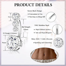 9stk Bauchnabelpiercing Set Gold Silber 14G Piercing