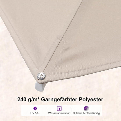 Sonnenschirm 350x250cm Rechteckig Twist Kurbel Beige Aluminium