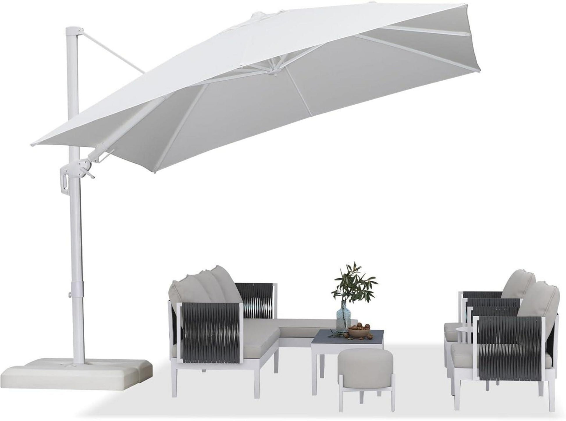 Sonnenschirm Twist 300x300cm mit Kurbel und 360° Rotation
