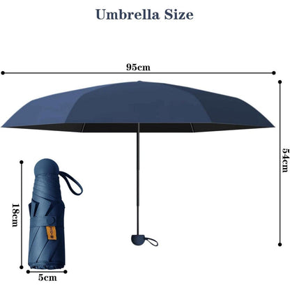 Kompakter Regenschirm mit UV-Schutz, königsblau