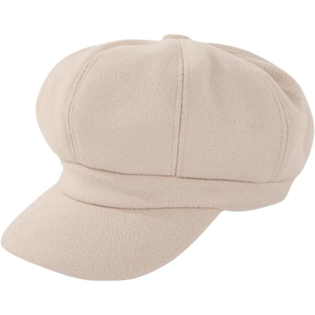Vintage Damen Baskenmütze Wintermütze Beige