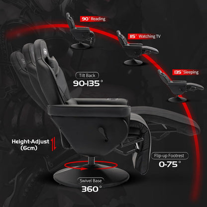 Gaming Stuhl S*MAX Schwarz X Large Ergonomisch Verstellbar Multifunktional