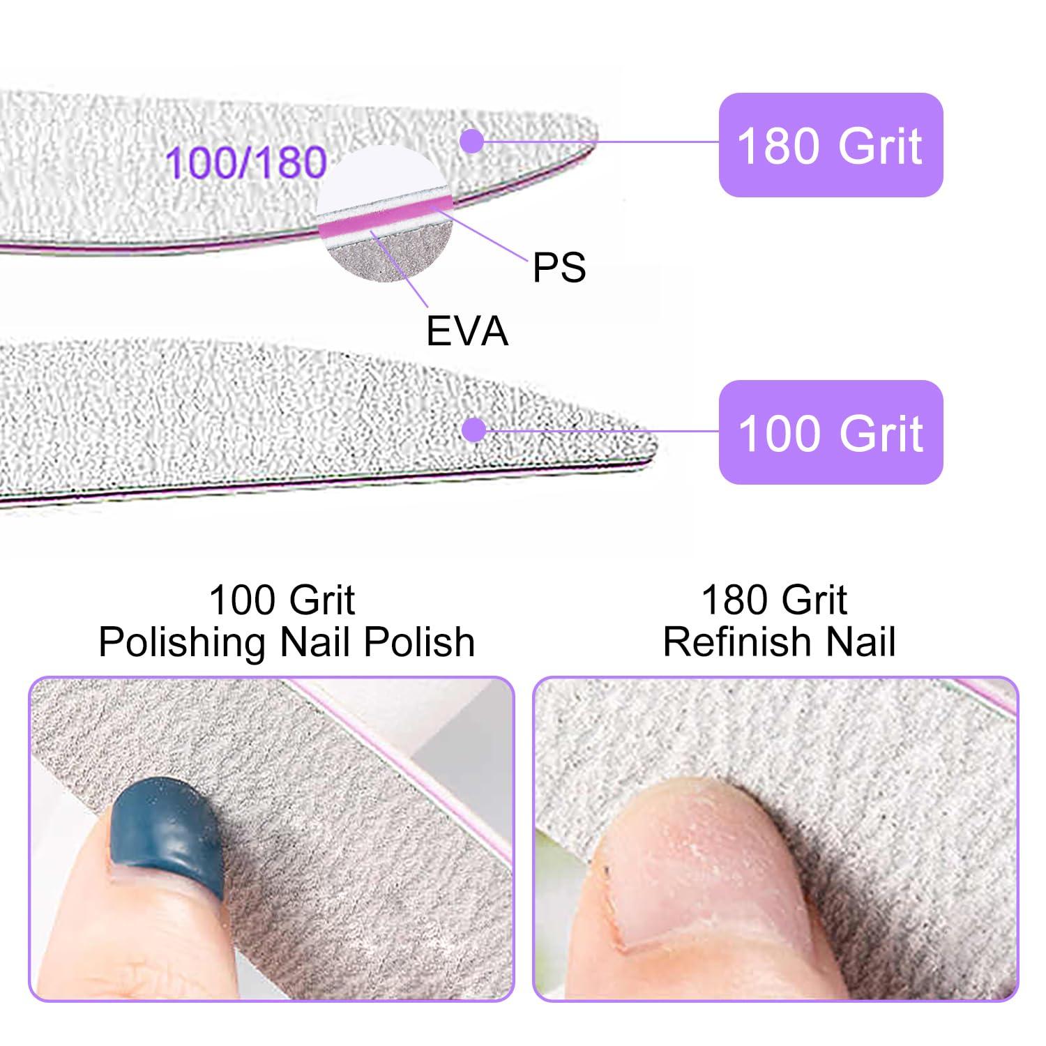 6 Stück Profi Nagelfeile für Gelnägel 100/180 Körnung