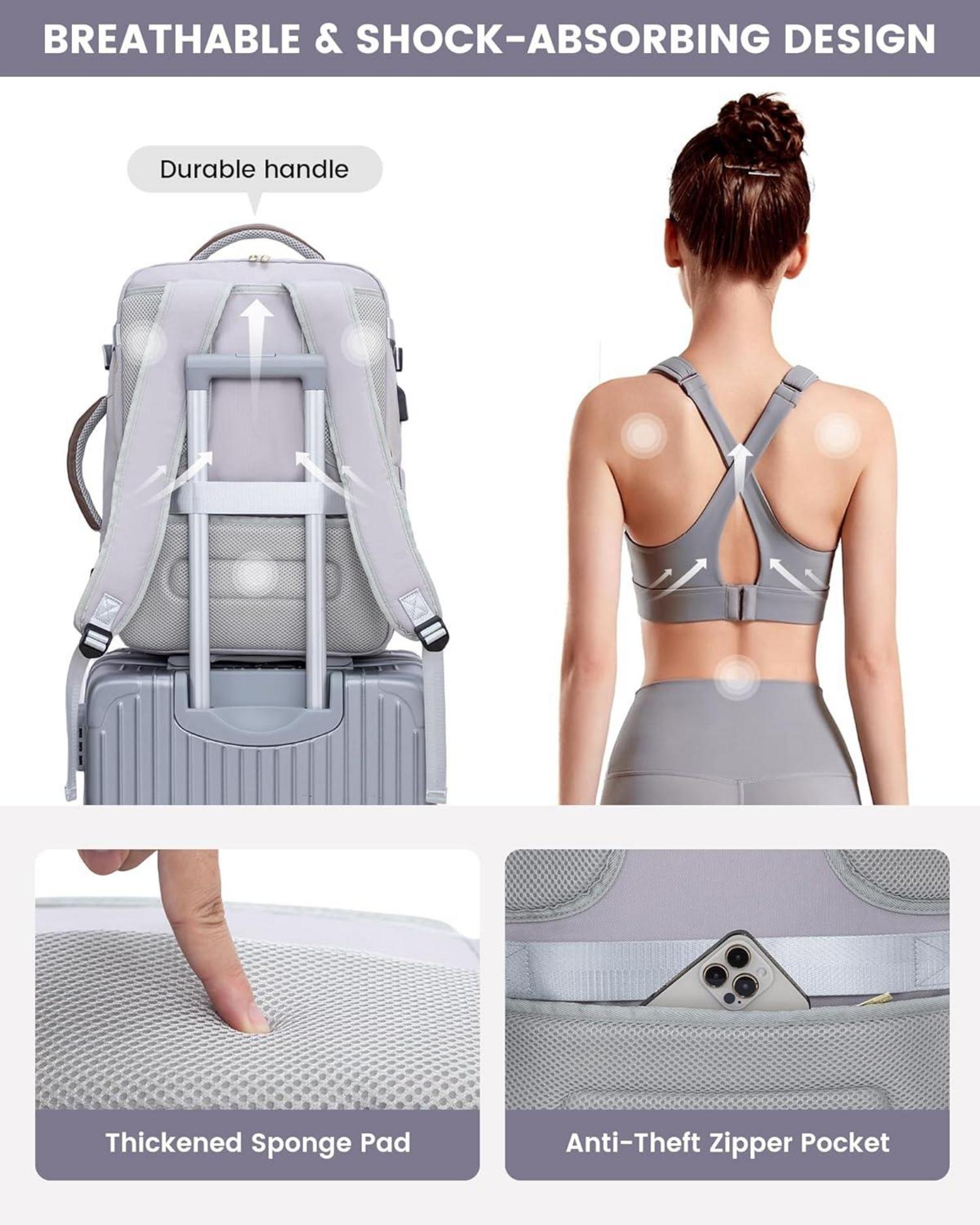 Reiserucksack Handgepäck Laptop Rucksack Damen Wasserdicht Weekender 17.3 zoll