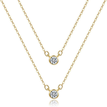 Layering Halskette Damen 14K Vergoldet Silber 925 Anhänger