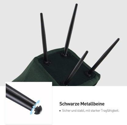 Esszimmerstühle 2er Set Leinen Bezug mit Armlehne Waldgrün