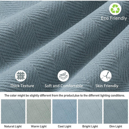 Hellblauer Kissenbezug 50x50 - 2er Set Chenille Dekor Kissen