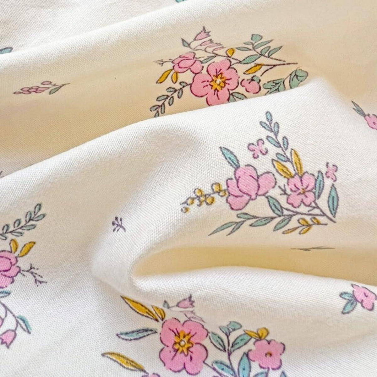 Bettwäsche Set 135x200 Weiß Lila Blumen Bettbezug & Kissenbezug