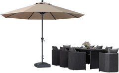 350 cm Sonnenschirm Aluminium Runder Balkon Gartenschirm Taupe