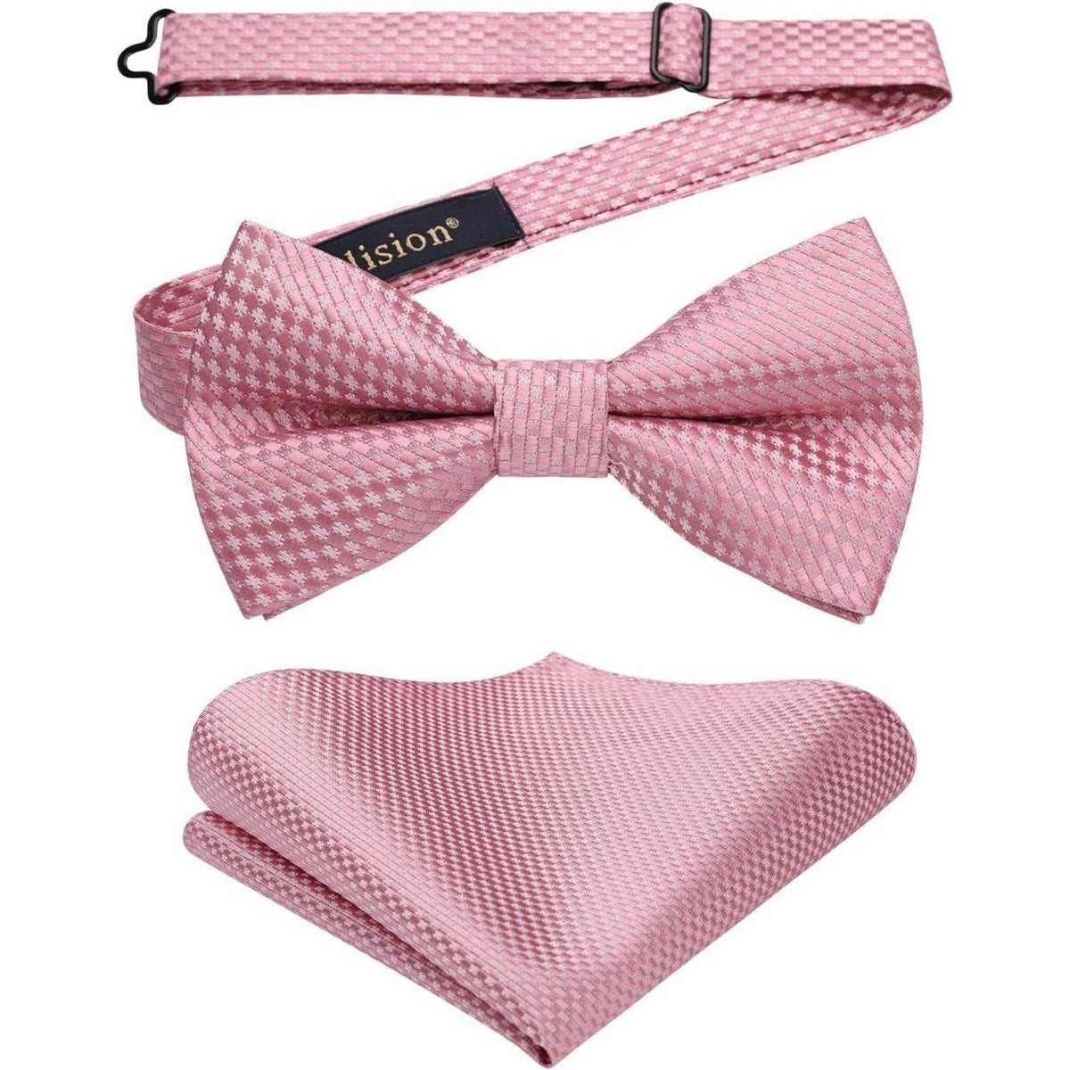 Herren Fliege mit Einstecktuch Set Rosa | Vorgebunden & Verstellbar