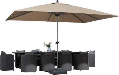 Sonnenschirm Aluminium Rechteckig mit Kurbel 270x350 cm
