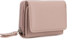 Kleines Trifold Damen Portemonnaie mit Kartenfächern, Münzfach - Rosa