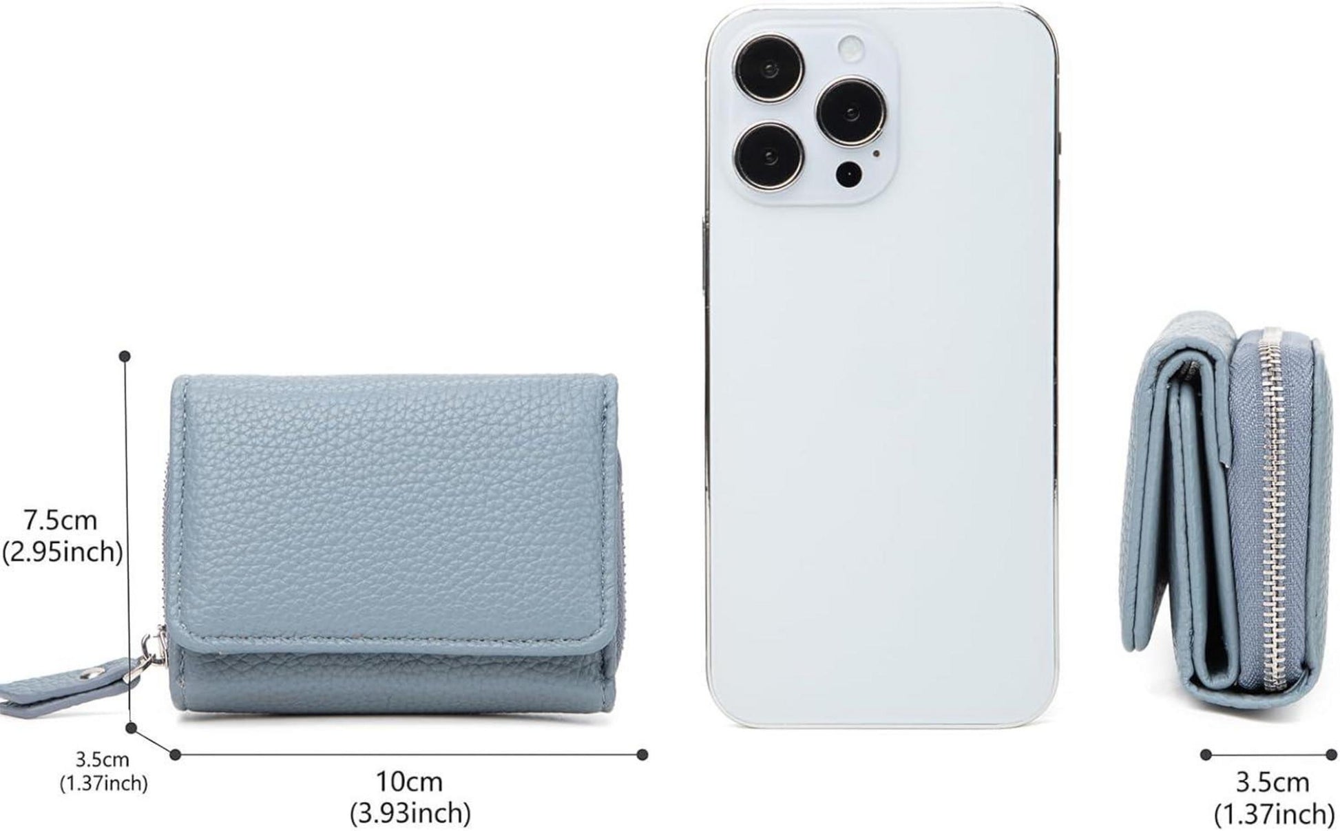 Damen Trifold Leder Geldbörse mit 6 Kartenfächern