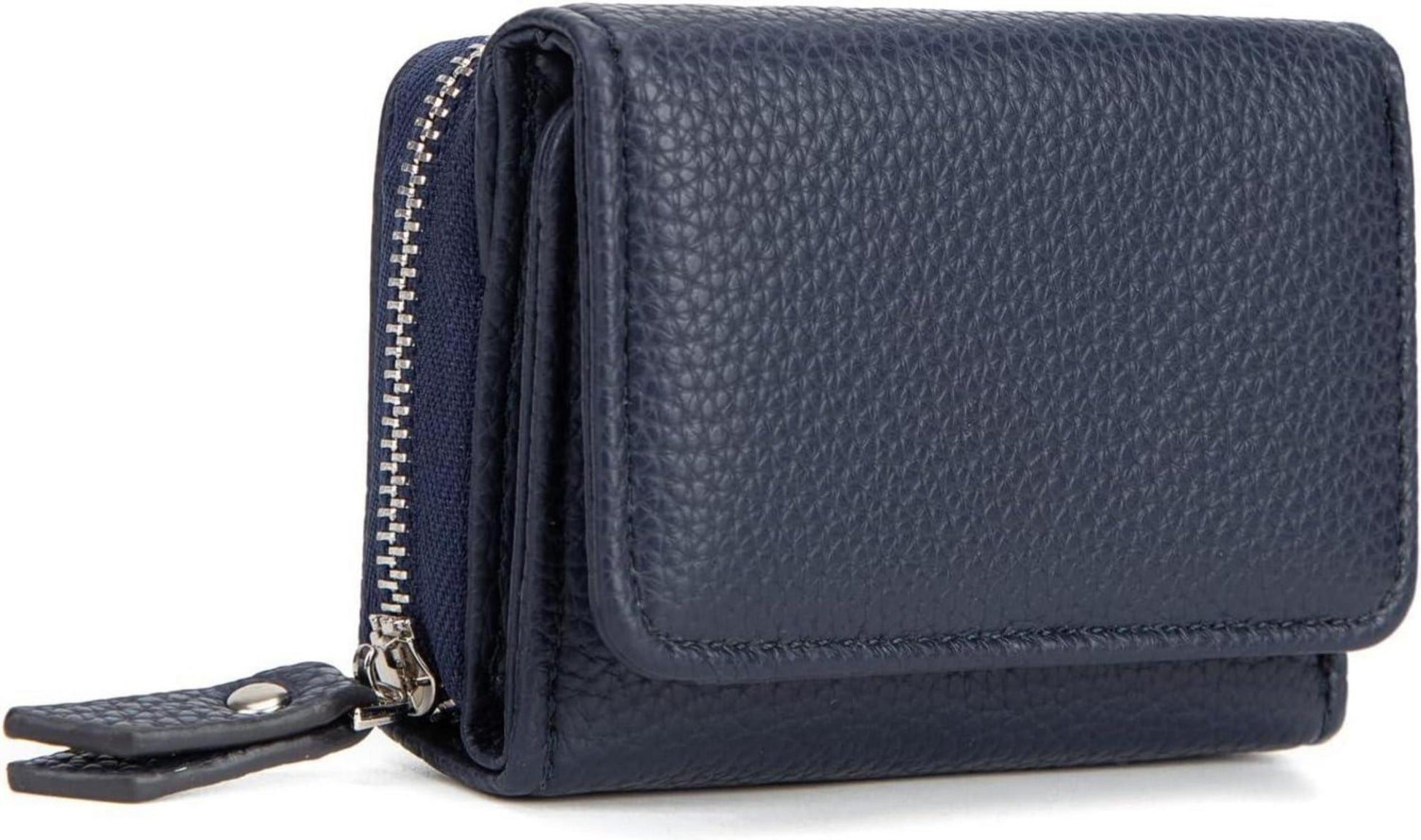 Kleine Damen Geldbörse Trifold Marine Blau mit Kartenfächern