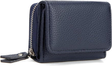 Kleine Damen Geldbörse Trifold Marine Blau mit Kartenfächern