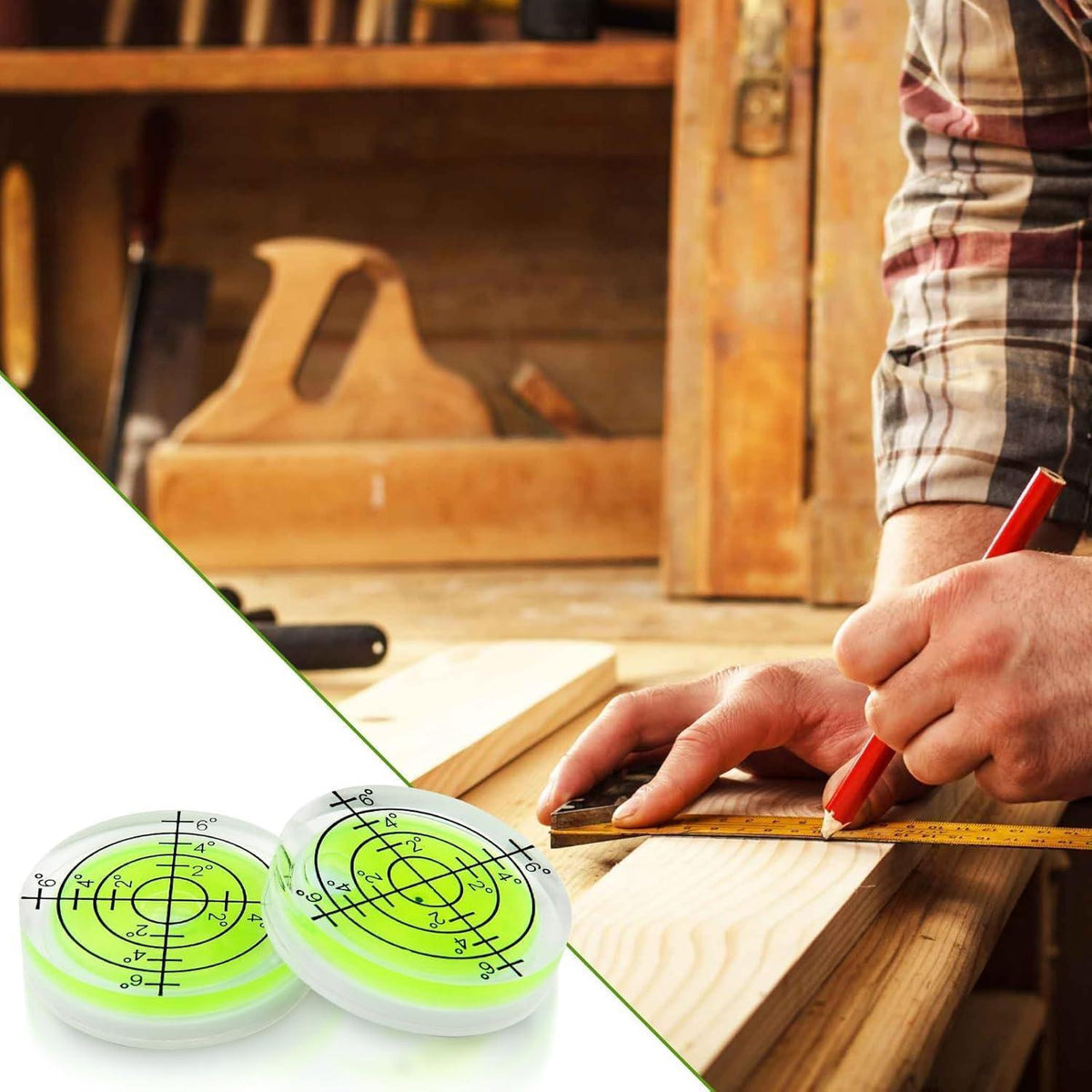 Wasserwaage Rund 4er Set – Mini Libellenwaage für Präzisionsarbeiten