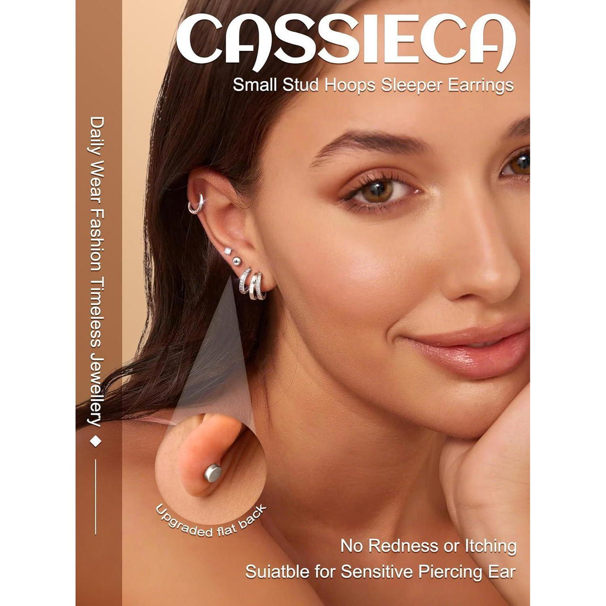 12 Paar Ohrringe Set Gold Silber | Edelstahl Piercing für Damen & Herren