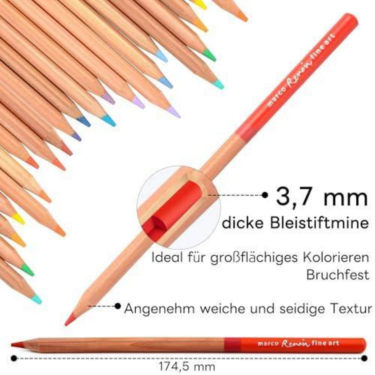 Buntstifte Set 100 Farben - Ölkreide für Erwachsene & Künstler