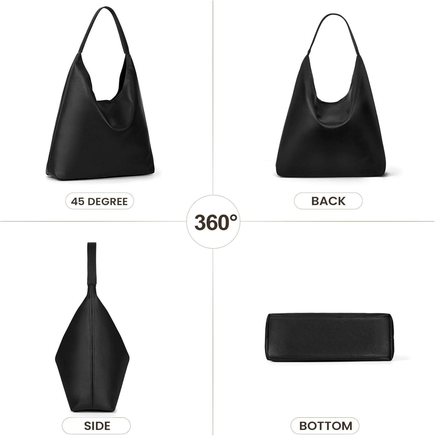 Wildleder Tote Bag Damen Hobo Schultertasche Braun Magnetisch