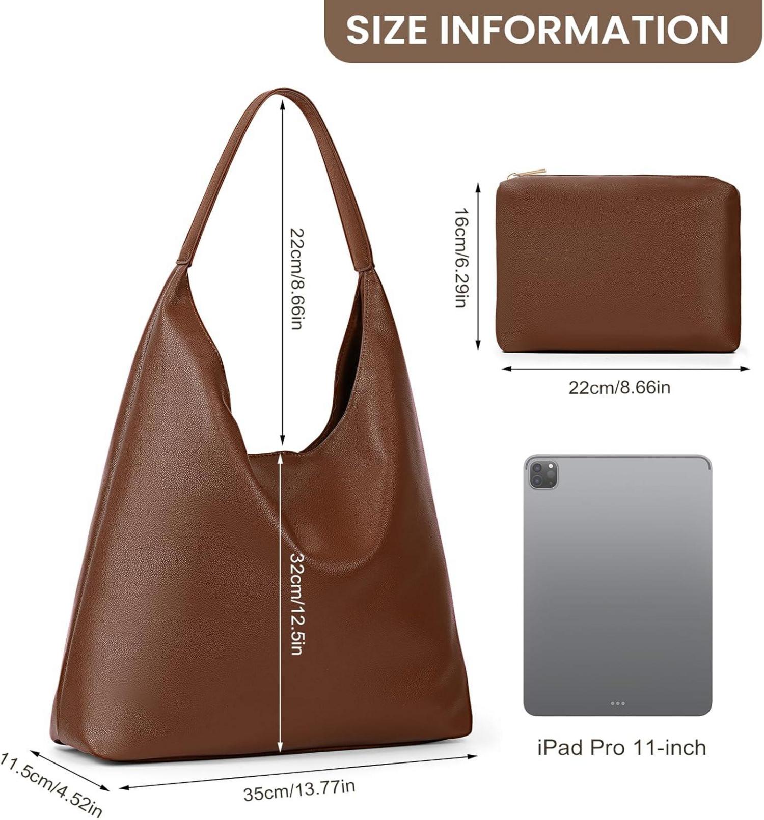 Wildleder Tote Bag Groß Damen Handtasche Schultertasche Braun