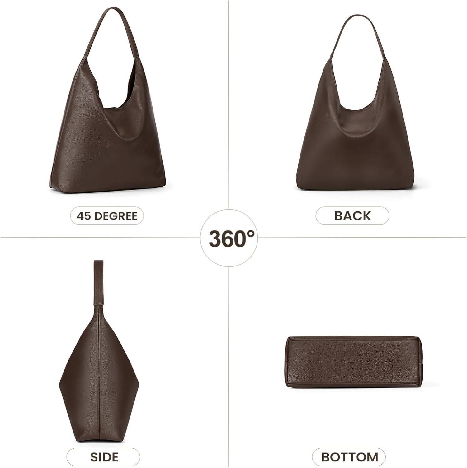 Wildleder Tote Bag Damen Schultertasche groß Braun