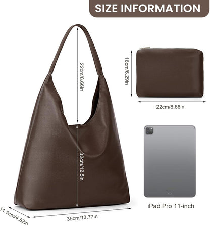 Wildleder Tote Bag Groß Shopper Damen Handtasche Hobo Braun