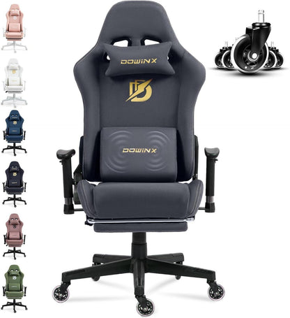 Ergonomischer Gaming Stuhl mit Massagefunktion und Premium-Stoff in
