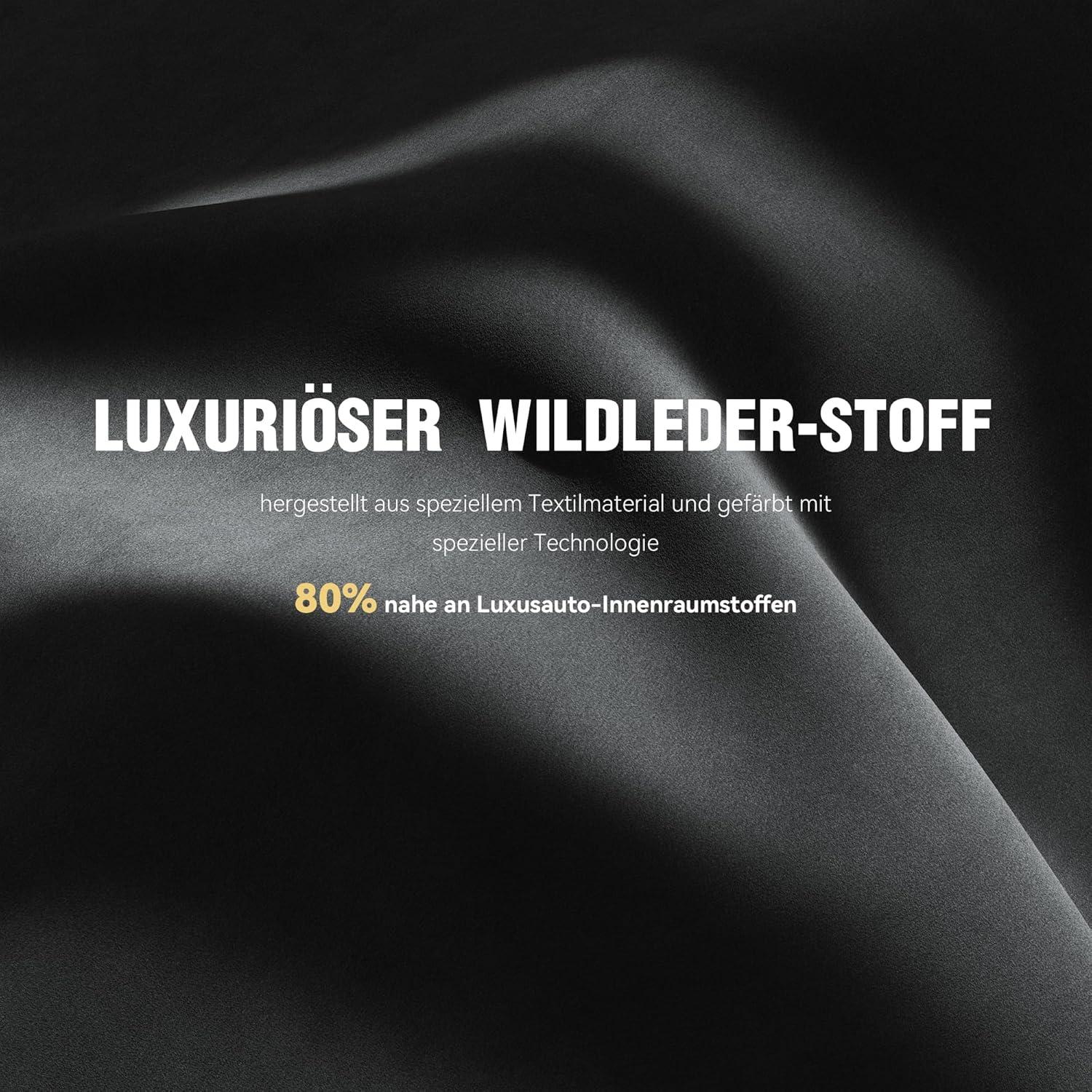 Dowinx Gaming Stuhl mit Massagefunktion und Wildleder-Stoff, Grau