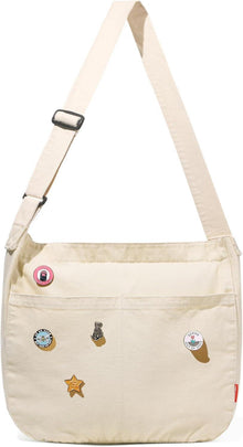Große Canvas Messenger Bag mit Multi-Pockets - Schultertasche Y2K