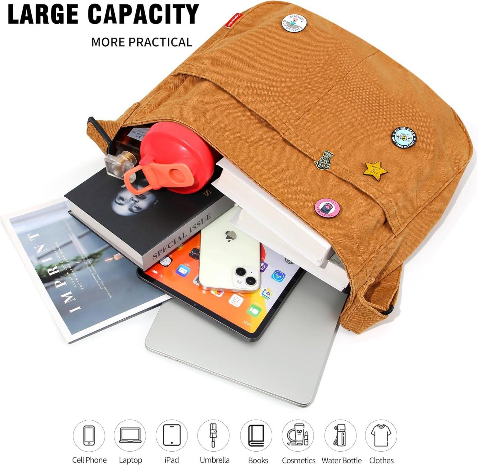 Große Captain Blues Canvas Messenger Bag, Schultertasche für Damen & Herren