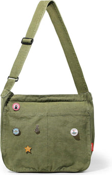 Große Canvas Messenger Bag mit Multi-Pockets, Shoulder Bag