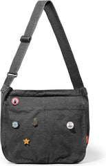 Canvas Messenger Bag mit Multi-Pockets, Große Kuriertasche